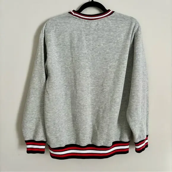 Sanrio Hello Kitty Grey Crew Neck Cute Preppy Retro Pullover Sweater- Large - Picture 6 of 6